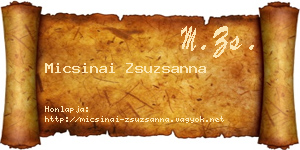 Micsinai Zsuzsanna névjegykártya